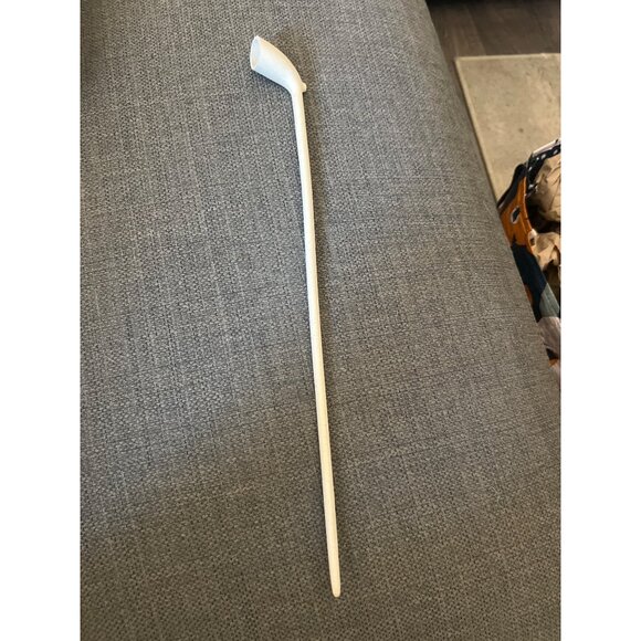 White Ceramic Smoking Pipe - Long Stem & Curved Bowl Design - Picture 5 of 5